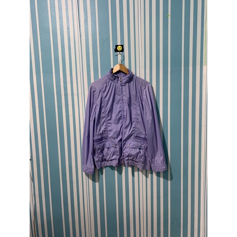 PAT UNGU Windbreaker jaket Sepeda jaket running jaket olahtaga Second Thrift Preloved Bekas