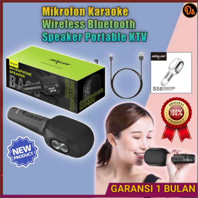 PROMO Zealot Mikrofon Karaoke Wireless Bluetooth Speaker Portable KTV - S58 ZZSK1LBK