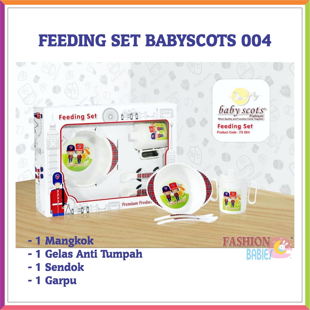 BABYSCOTS FS 004 / FEEDING SET BABY SCOTS / TEMPAT MAKAN SET BAYI / KADO