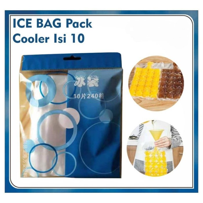 Kantong Es Beku ICE BAG Cooler 24 Cube Isi 10 Plastik Es Batu Sekali Pakai Food Grade