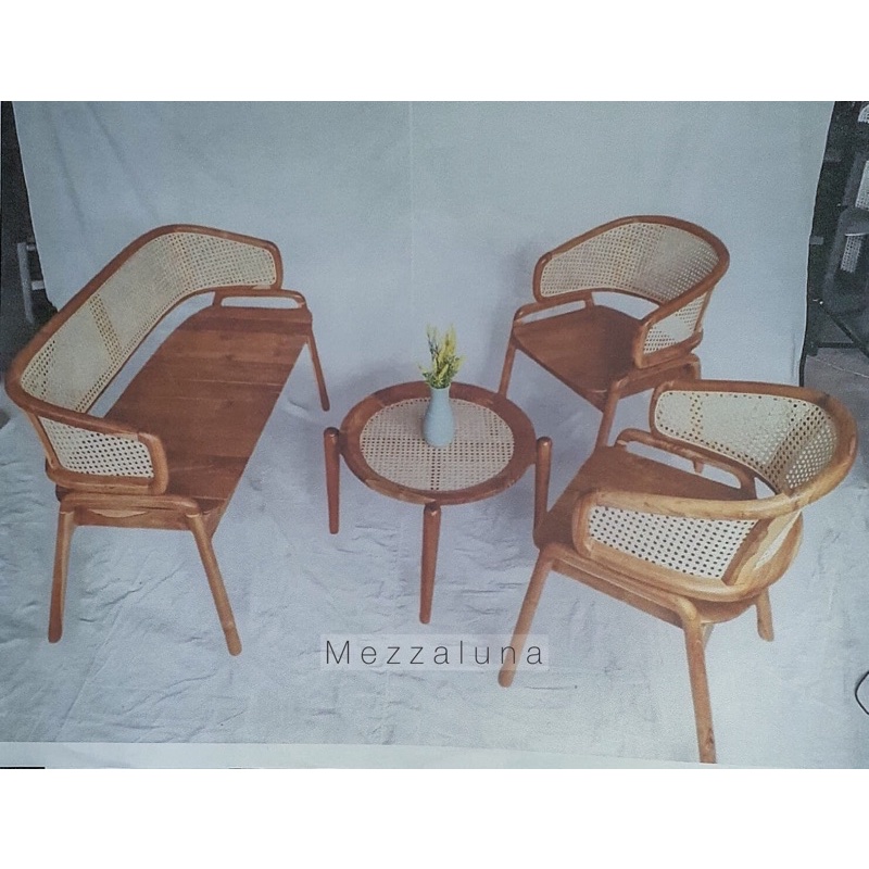 KURSI TAMU SET MINIMALIS / KURSI SOFA RUANG TAMU MINIMALIS JATI ROTAN