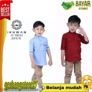  Baju  Muslim  Anak  laki  laki  katun Rami Lengan Pendek 