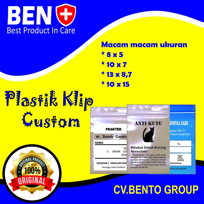 Sablon Plastik Klip Obat Isi 1000pcs