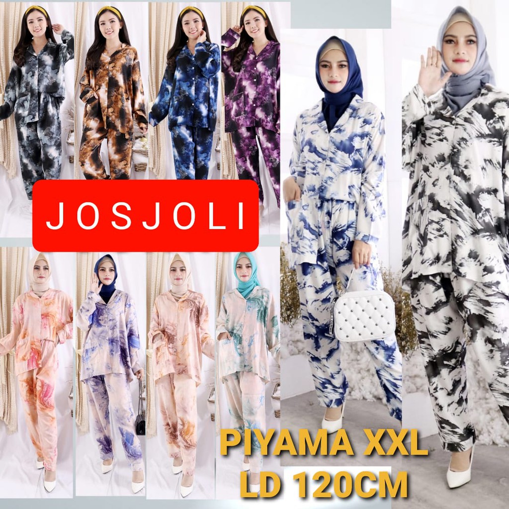 XXL LD 120 PIYAMA KEKINIAN PIYAMA RAYON TIE DYE TERBARU 2021 /SETELAN SANTAI/Josjoli_piyama