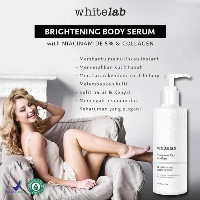 WHITELAB Brightening Serum Niacinamide  / WHITELAB Toner / WHITELAB Facial Foam / WHITELAB Cream Day