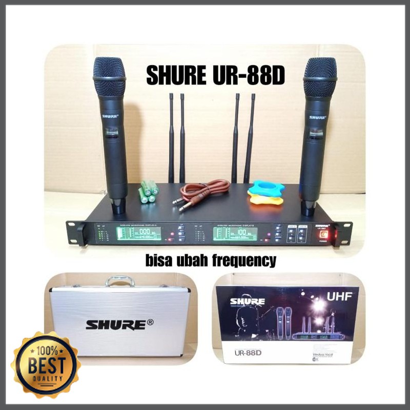Mishad Shop -  MIC WIRELESS SHURE UR-88D (2 MIC HANDLE MULTI CHANEL) GU-5117-2382