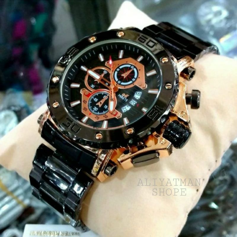 Jam Tangan Pria Mirete Original Terbaru Rantai Stainlees Steel Fitur Tanggal Otomatis_ Jam Tangan Import Kasual Analog Mewah Pria Elegan_Sporty Olahraga Model Ac_Jam Mirete_Skm_Nort_Baja Cod Terbaru_ Jam Tangan Terbaru_Kuarsa_Jam Fashion Pria MIRETE