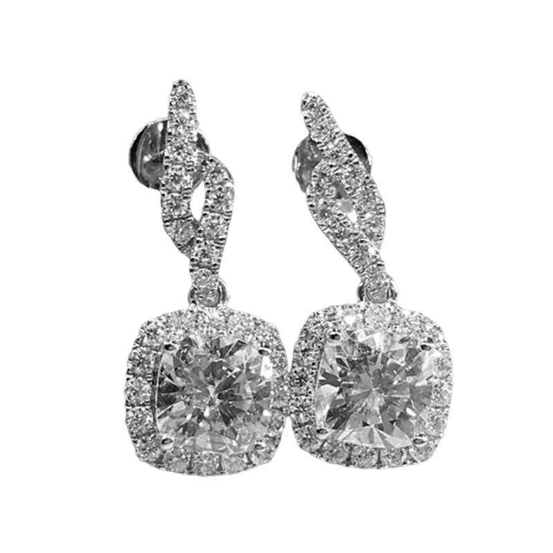 Fancyqube Anting Stud Tindik Bentuk Hati Cubic Zirconia Aaa Untuk Wanita