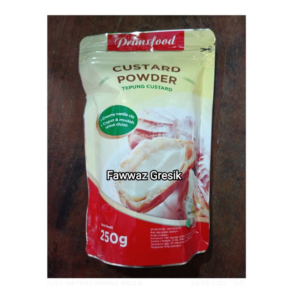 Custard Powder Pouch 250gr Primsfood Tepung / Tepung Custard Fla Instant Custart 250 gr