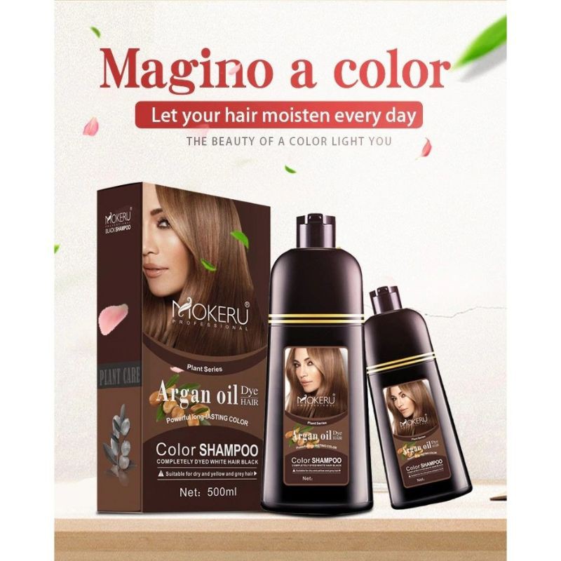 NATURAL BLACK - MOKERU Shampoo Semir Argan Oil Herbal Alami