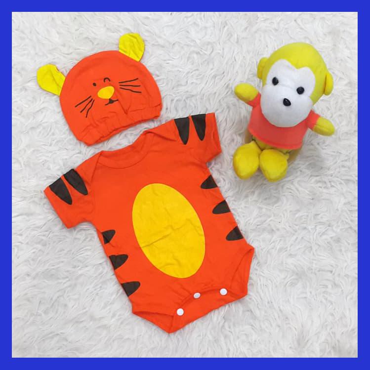 JUMPER HEWAN BABY COSTUME KOSTUM BAYI SET TOPI LUCU