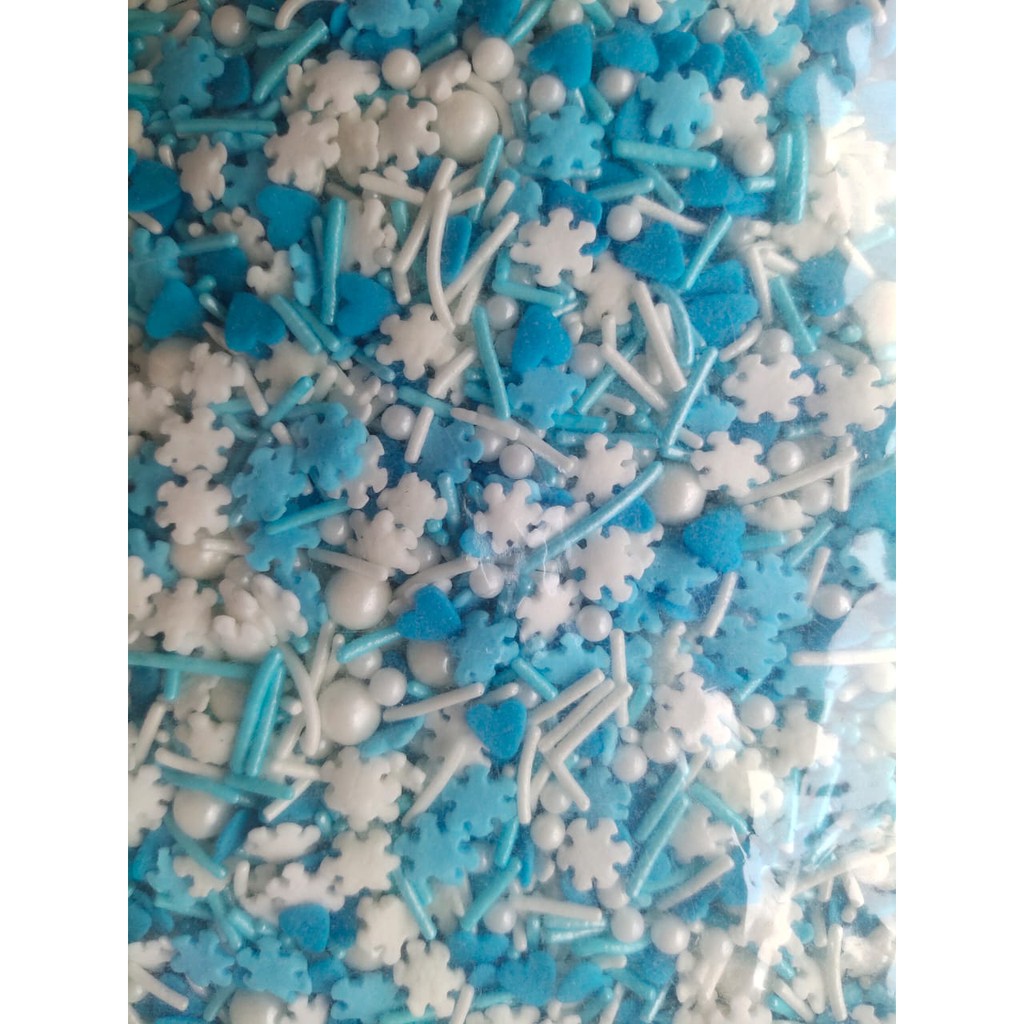 

SPK5 SPRINKLE FLAKES PUTIH BIRU TUA (30gr) / SPRINKEL/ SPRINGKEL