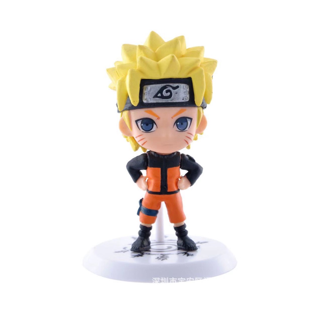 6pcs Boneka Pajangan Action figure model Anime Naruto Untuk Dekorasi Kue