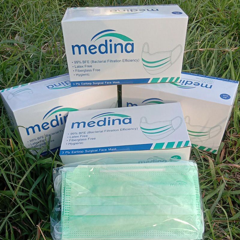 Masker Medina Earloop 3 Ply Masker Medis Surgical Mask 50 Pcs