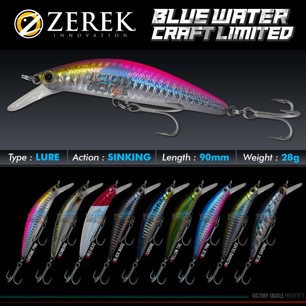 UMPAN PANCING Lure ZEREK INNOVATION BLUEWATER CRAFT LIMITED CAVALLA FAST SINKING 90MM 28 GRAM Minnow