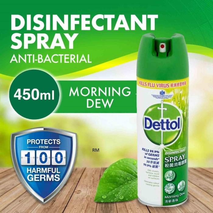 DESINFEKTAN SPRAY / DETTOL DISINFECTAN MORNING DEW HIJAU 450ML