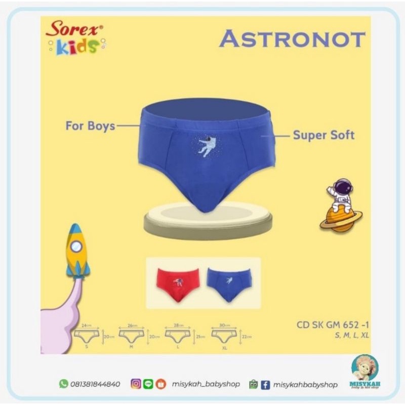 Sorex Kids Celana Dalam Anak Laki Laki Super Soft GM652 (Satuan)