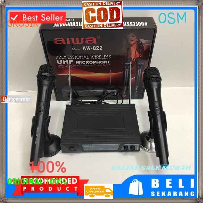 G37 AIWA NAIWA MIC KARAOKE WIRELES SYSTEM MIK WIRELES MIKROPHONE PROFESIONAL PRO SUARA AUDIO SOUND V