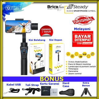 Gimbal Murah Brica B-Steady 3 Axis Smartphone Gimbal HP 3 Axis Handheld - Black - Bonus Tripod Mini
