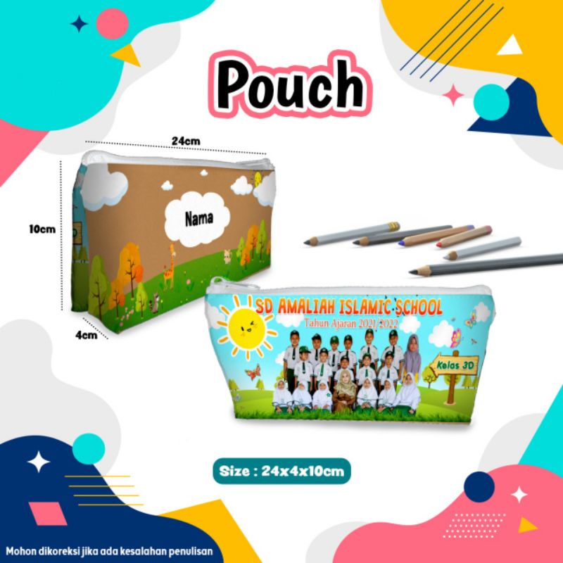 

Custom Tempat Pensil Anak Sekolah Model Pouch Pipih harga Murah