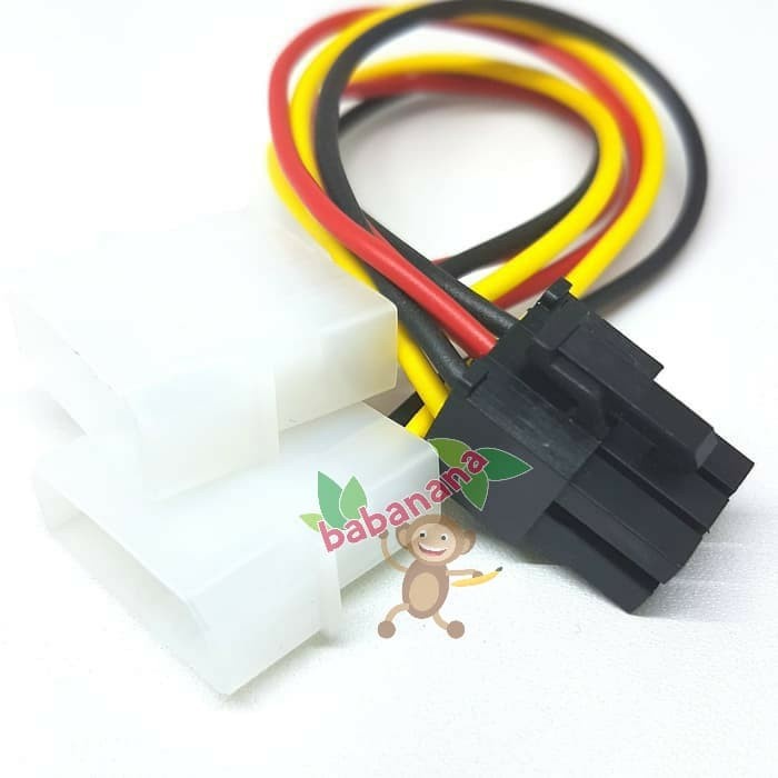 Dual Molex 4 Pin Female to 6 Pin Male VGA power Kabel Konverter Kabel