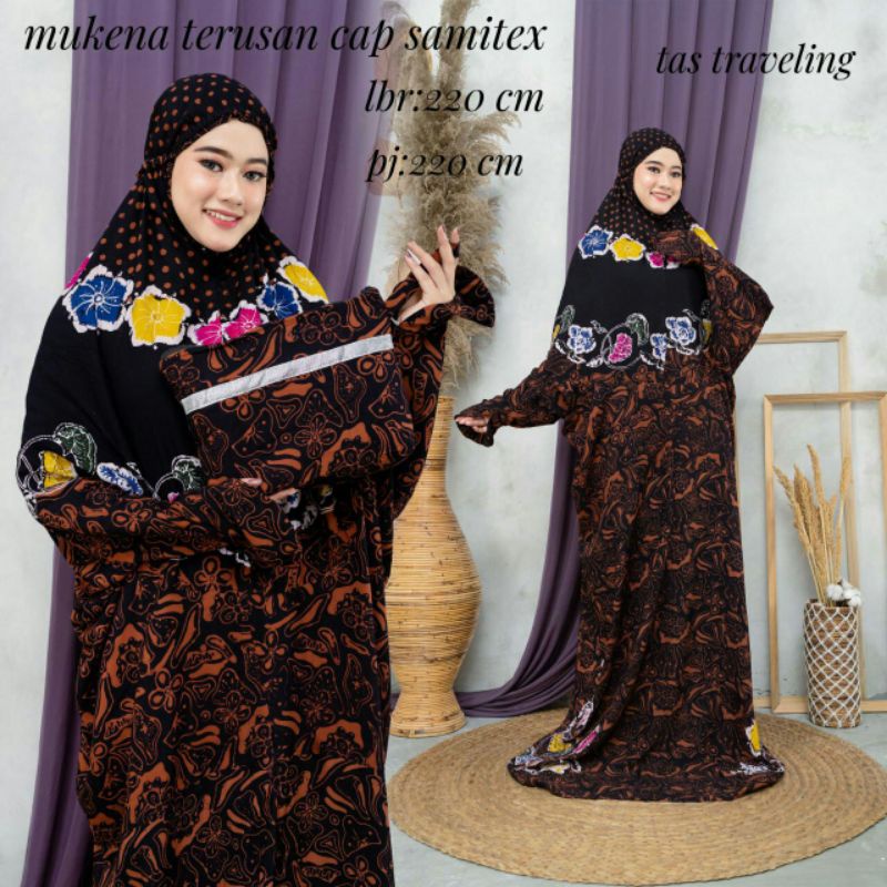 Mukena Terusan Batik Cap Sogan Dewasa