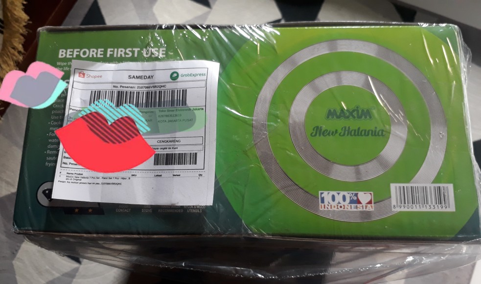 Maxim New Halania 7 Pcs Set . Panci Set 7 Pcs - Hijau . Baru & Original