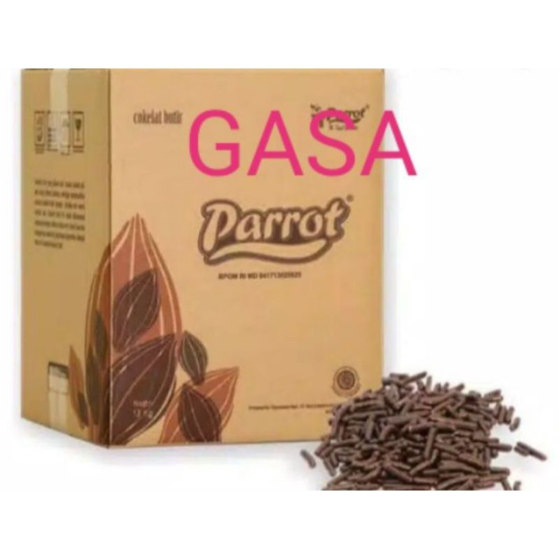 

messes coklat parrot /mesis coklat/meses cokelat / meises chocolate butiran coklat/toping donat/meses coklat dekorasi cake repack 250gr