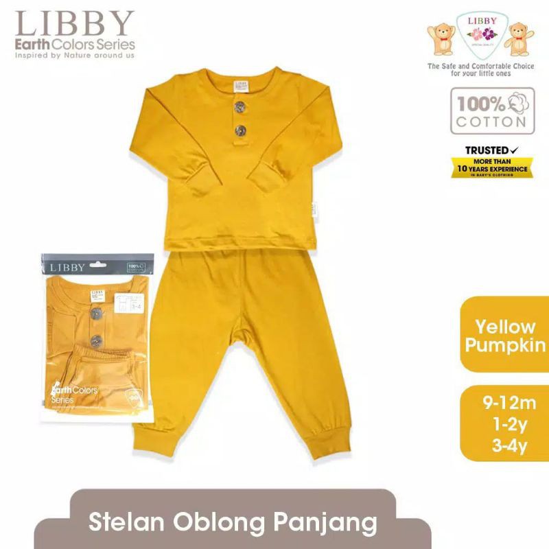 LIBBY EARTH SERIES Baju Bayi Stelan Oblong Panjang - Celana Panjang 9 Bulan - 4 tahun setelan libby