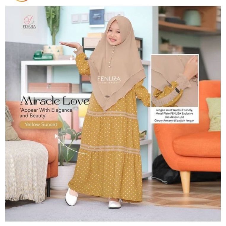 new miracle love by fenuza gamis anak size 8  set khimar