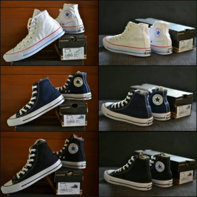 Sepatu Converse Allstar High Tinggi Hitam Putih Navy Sneakers Casual Kado Pria Wanita Terlaris Murah