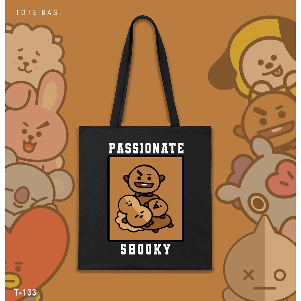 TOTE BAG WANITA / BT21 / TAS LES / TAS SANTAI / TAS KULIAH / GAMBAR TAHAN LAMA / KOREAN / REAL PICTURE / TERMURAH