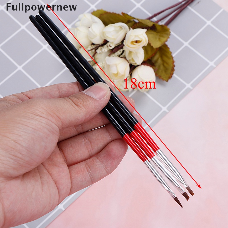 [FULL] 3pcs/set acrylic nail art salon pen tips uv gel builder painting style brush