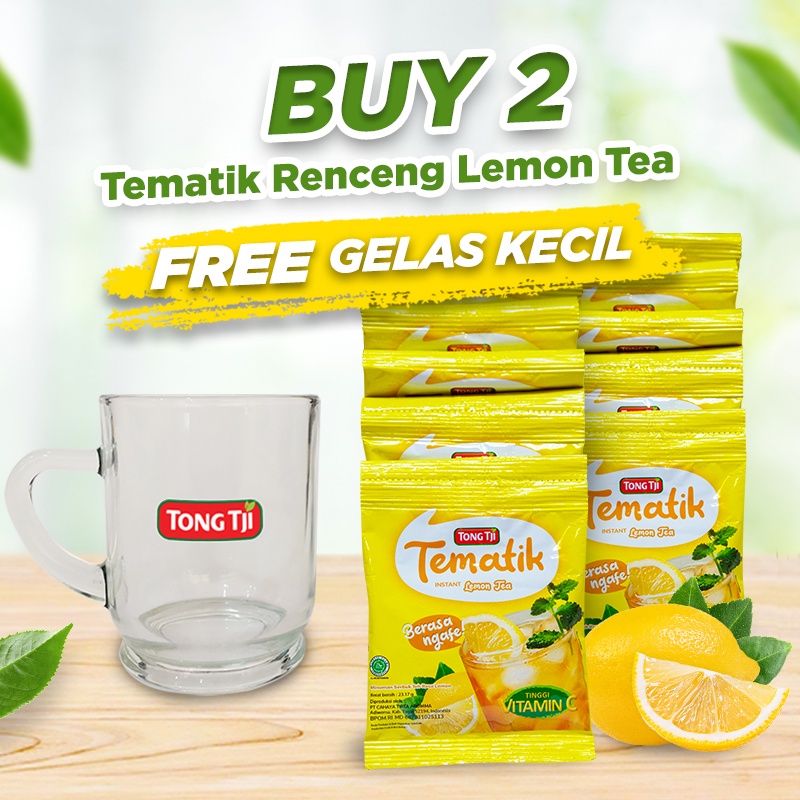 Bundling Beli 2 Tematik Lemon Tea Renceng Gratis Gelas Kecil