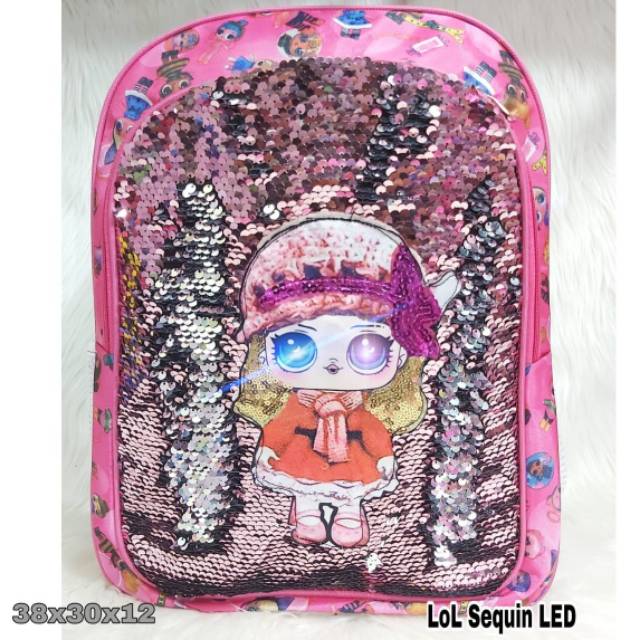 Tas ransel anak karakter lol sequin led - tas anak