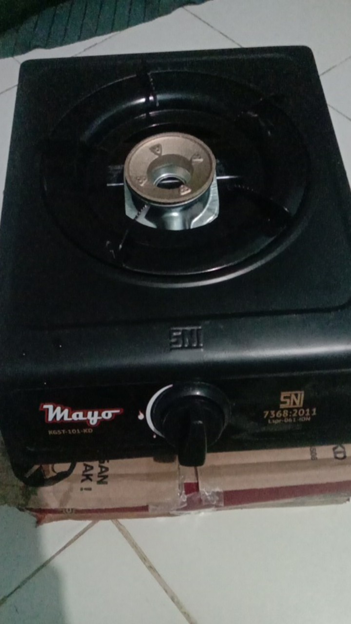 Kompor Gas 1 Tungku Teflon Hitam Mayo