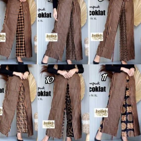 NCK✴ Kulot Batik Wanita Tumpuk Lawasan Coklat Batik Modern Kulot dua layer Kantor FRESHH