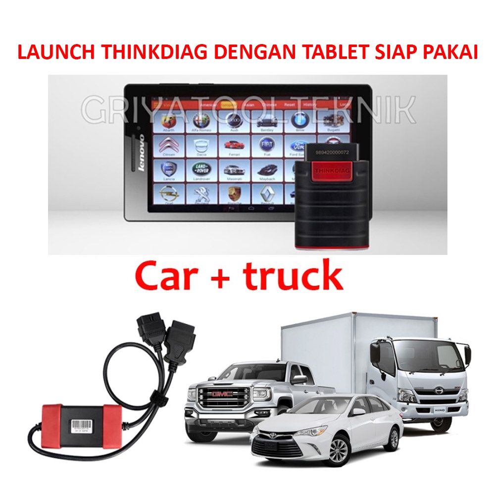Jual Scanner Mobil dan Truck Launch THINKDIAG dengan TABLET siap pakai ...