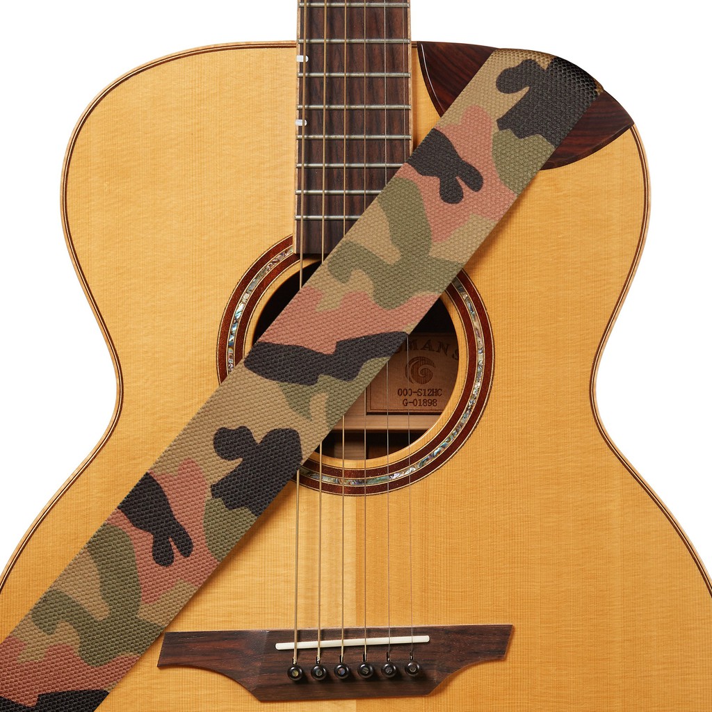 Amumu CO24W-CF Strap Gitar motif Camouflage Soft Cotton dg Pick Holder