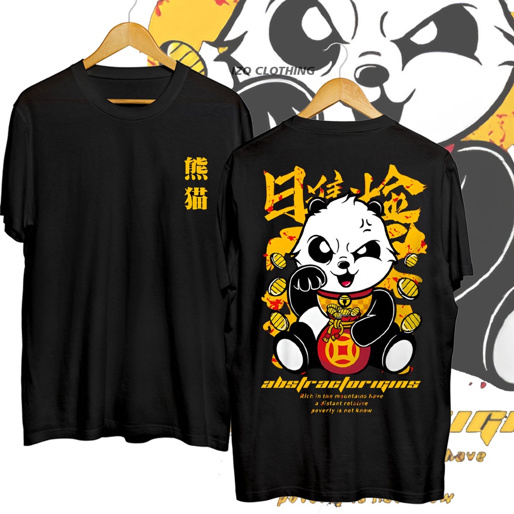 Kaos Distro Panda Koin Baju Atasan Pria Wanita Keren T-Shirt Casual Distro Terbaru