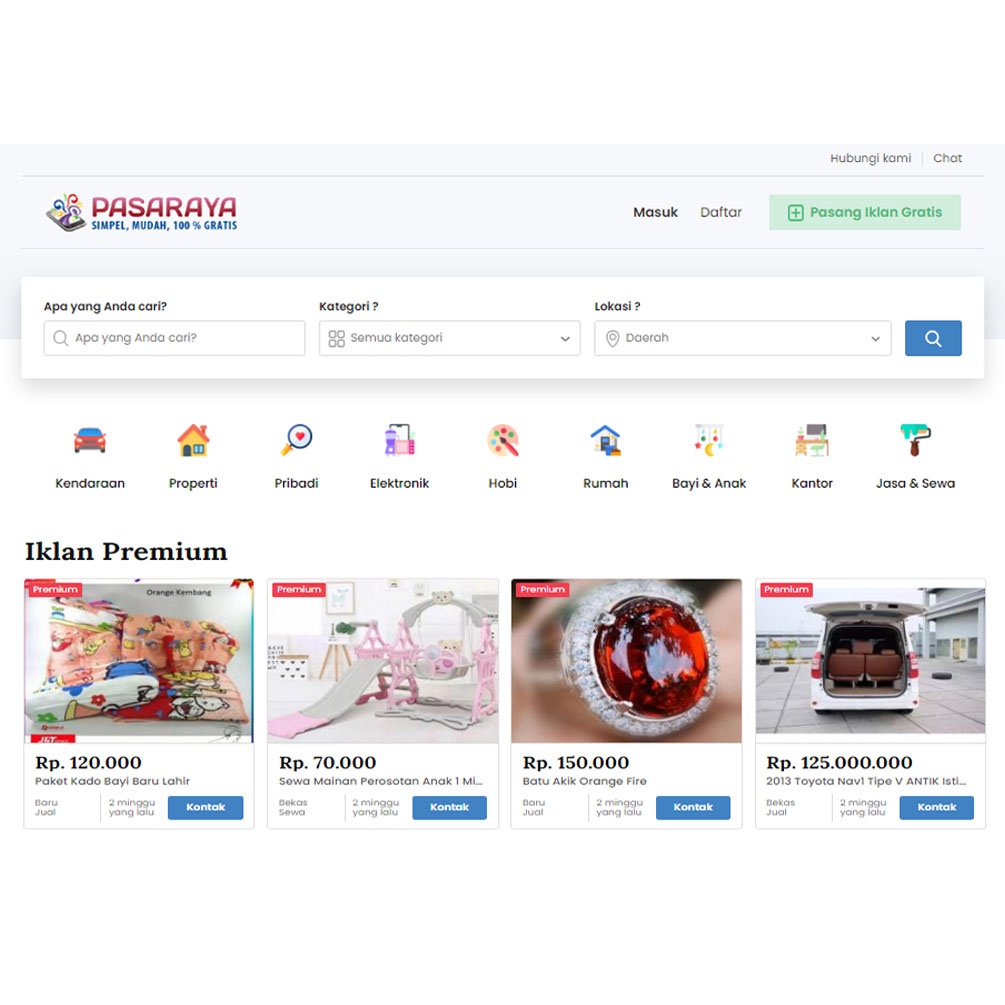 Script Marketplace mirip OLX - PUTIH