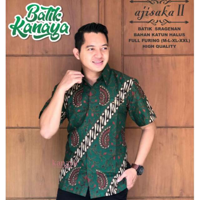 Hem Batik Pria Ajisaka Bahan Katun Sragenan Lapis Furing Kualitas Premium