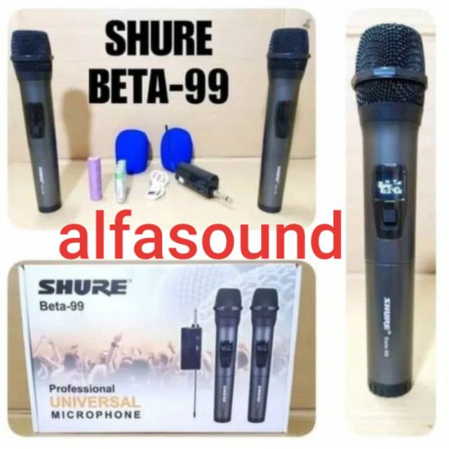 MICROPHONE WIRELESS SHURE BETA99 MIC SHURE BETA 99 HANDHELD PEGANG
