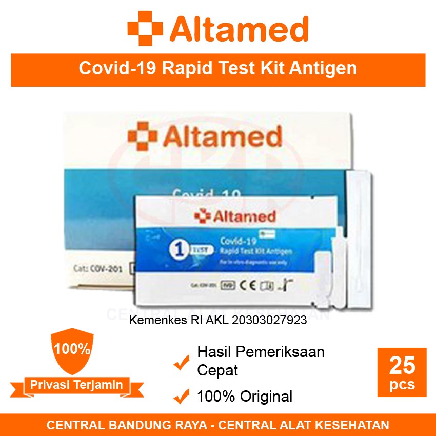 ALTAMED Rapid Test Kit Antigen | Isi 25 Tes Strip | Cepat & Akurat