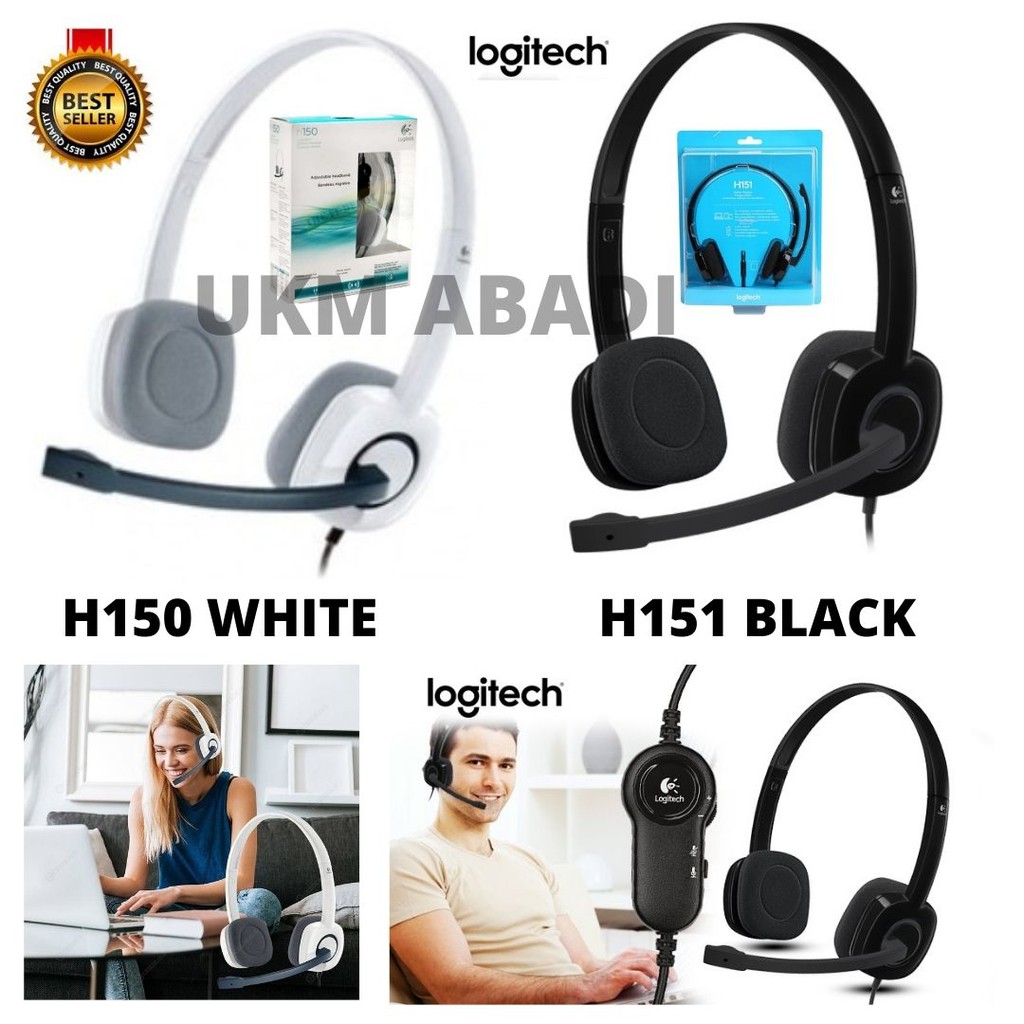 Headset Headphone Earphone Logitech H151 With Mic Black 118108