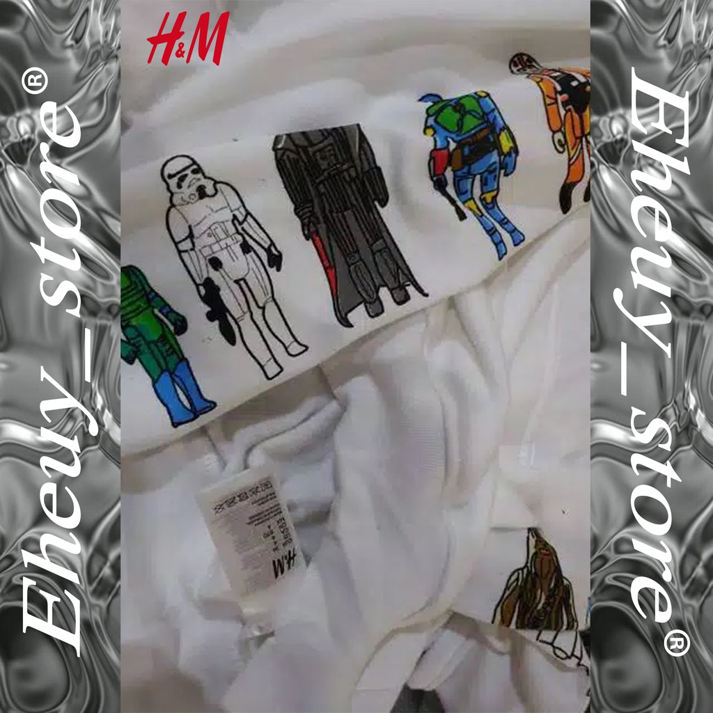 Hoodie H&amp;M Starwars White DIVIDED TAG Hoodie starwars hnm putih sweater starwars