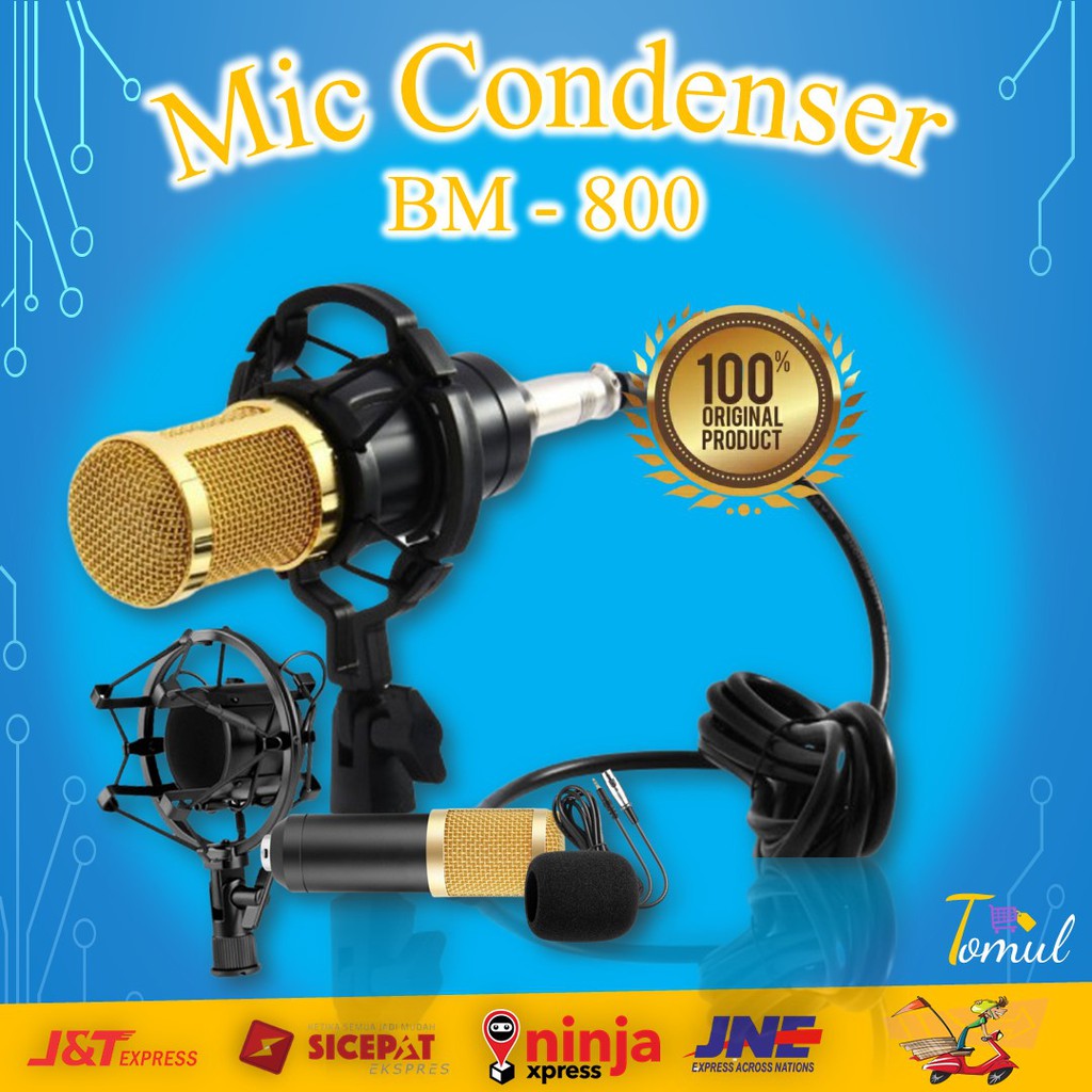 Mic microphone mikrofon kondenser murah untuk rekaman BM 800 berkualitas