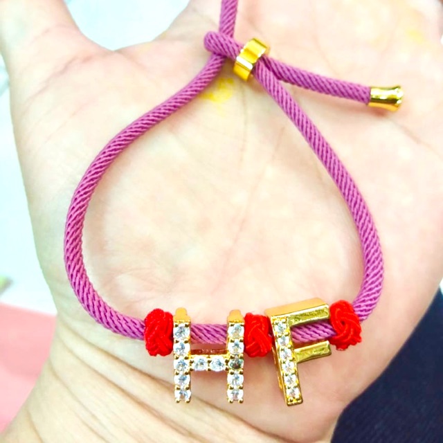 Gelang inisial gelang huruf gelang alphabet tali hongkong