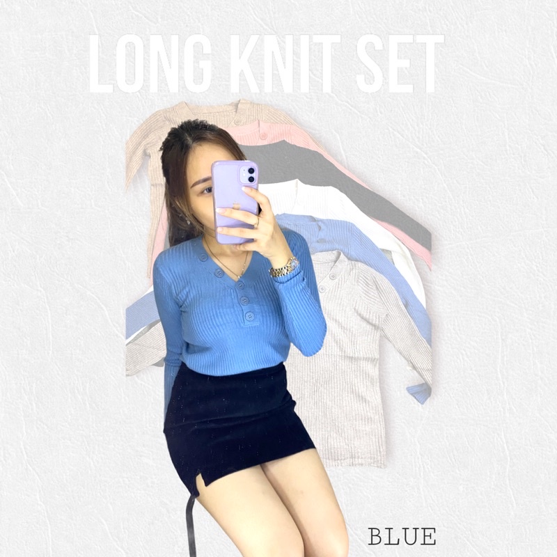 long knit top / atasan rajut kancing / atasan rajut / knit top korea / atasan rajut korea