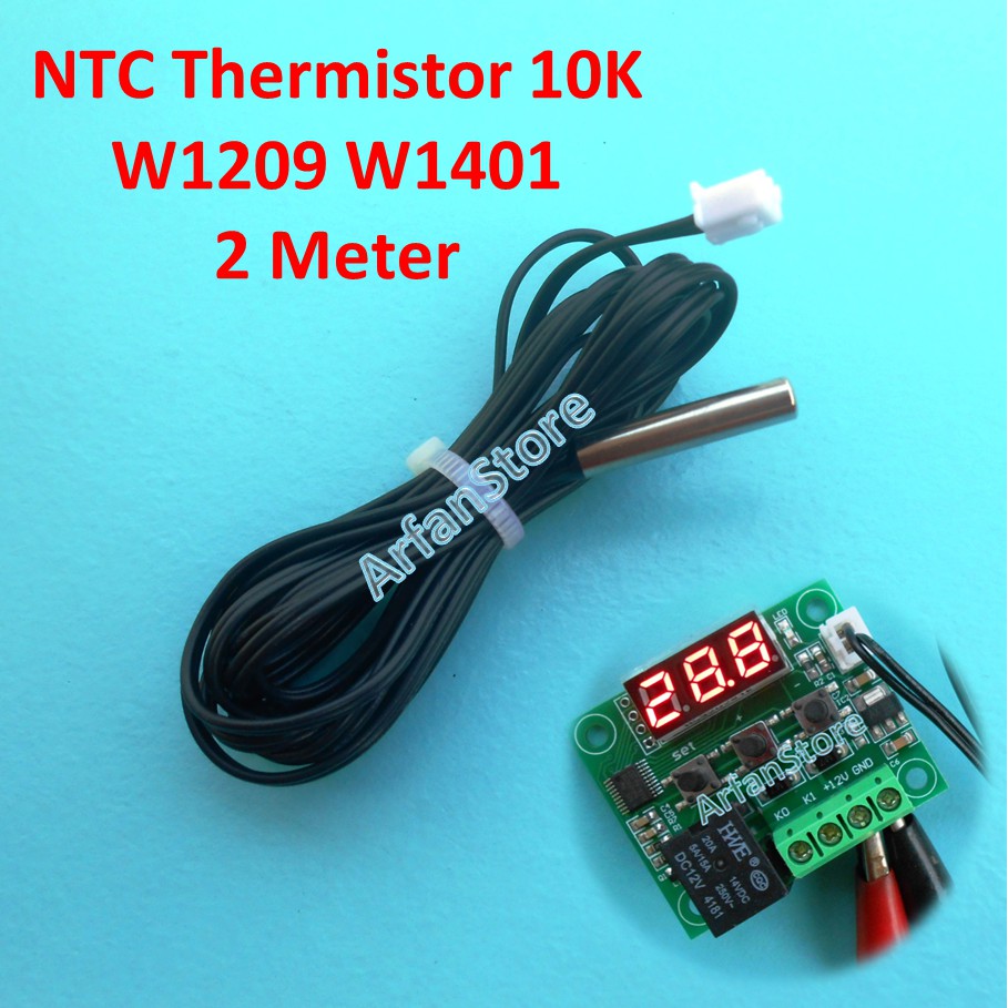 Promo NTC 2M 3950 Thermistor Sensor Suhu Kabel Waterproof Probe 10K